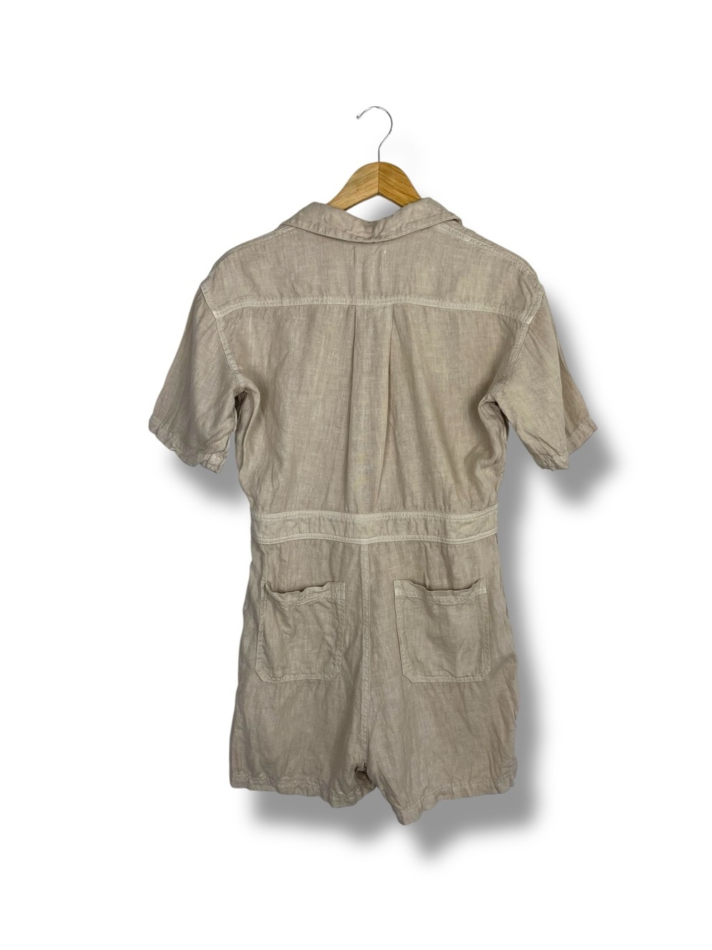 MATE the Label 100% Linen Romper Beige Small Travel Sustainable Utility USA made - Picture 6 of 8